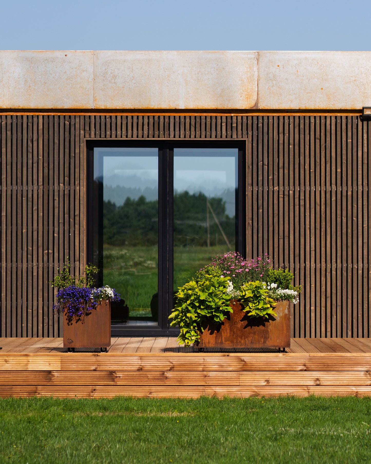 Corten Metāla Puķu kastes KOMPLELTS